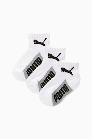 Kids' Terry Quarter Cut Socks [6 Pack], WHITE / GREY, extralarge